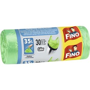 Vrecia na odpadky FINO zelené 35 l / , 30 ks v rolke                            